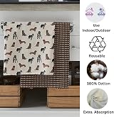 Penguin Home Set of 2 Recycled Cotton Tea Towels Grey Mustard 50x70 cm view 2