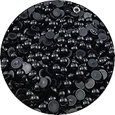 LIMAOLLY 700pcs 8mm Flatback Half Pearls Round Crafts Beads for Jewelry Making DIY Scrapbook Shoes Clothes Cup Nail Art Decoration(Black)
