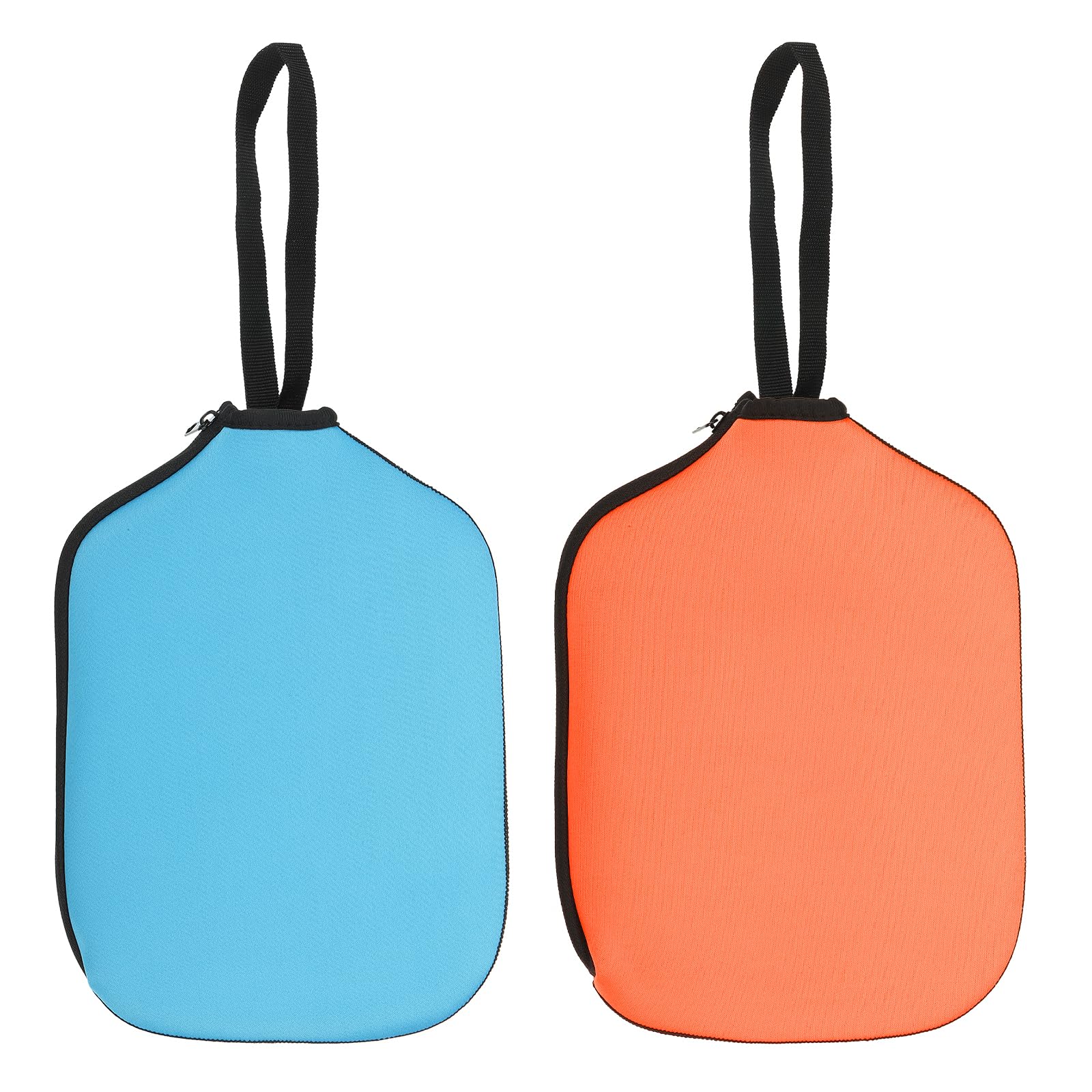 PATIKIL Pickleball Paddle Cover Universal 11.8x8.6 Inch, 2 Pack Neoprene Pickleball Racket Sleeve Paddle Storage Bag with Carrying Strap for Pickleball Paddles,Lake Blue, Orange
