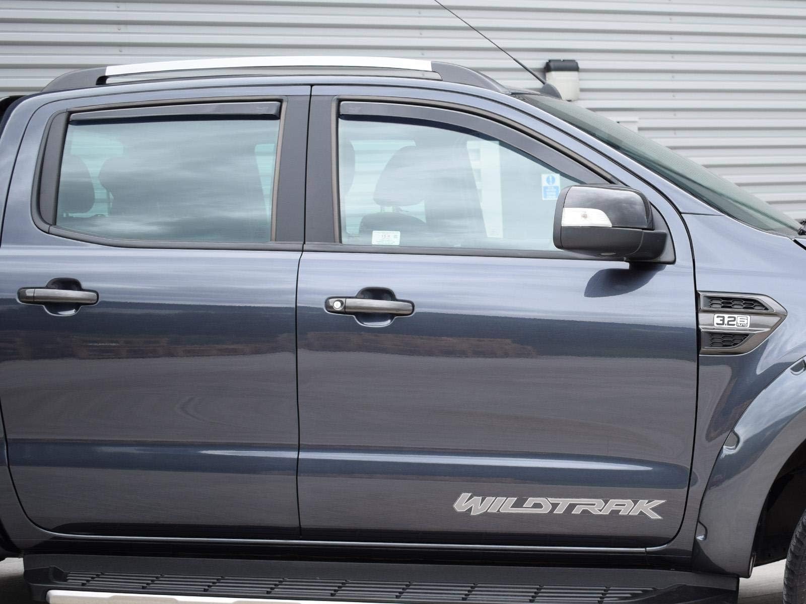 Heko Wind Deflectors Tinted Front and Rear Window Rain Guards 4pc Set for Ford Ranger (2012 on) VY23816