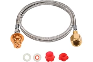 GURUDAR CO2 Cylinder CO2 Tank Direct Adapter with 60in Stainless Steel Hose, CGA320 CO2 Cartridges to Sparkling Water Soda Maker Direct Connector for Terra DUO Art Gaia Aqua Fizz