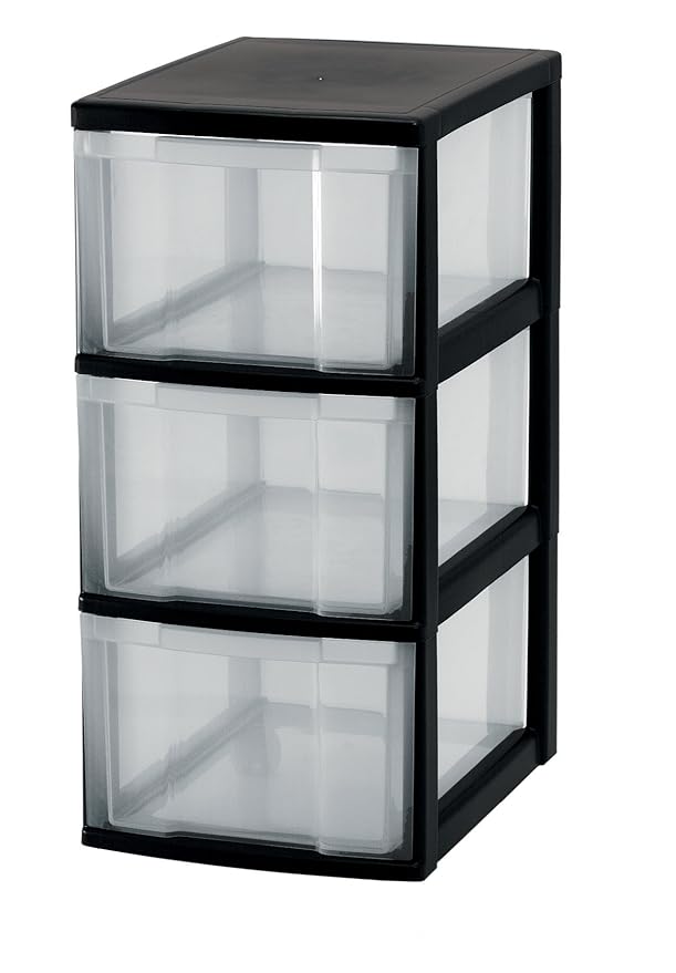 Iris Ohyama Europe Storage 3 Wheels, Tower Unit Three, Drawer Organiser, Plastic Office drawers