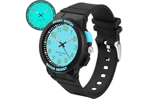 DTKID Kids Watches Teenager Boys,Kids Analog Watch 5ATM Waterproof with Backlight,Teenager Children Watch Easy to Read Dial 5-16