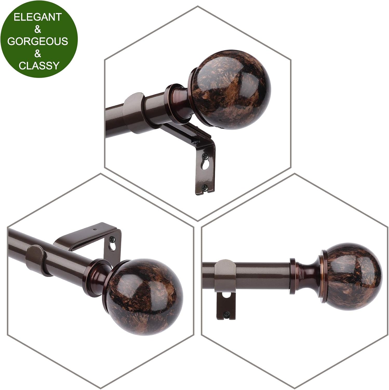Joddmoka Curtain Rod 72 to 144 inch Drapery Rod 1 inch for Window with Decorative Finial Telescoping Single Window Rod (Style 1): Home Improvement