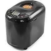 Elite Gourmet 2 Lb Programmable Bread Maker, 3 Sizes, 19 Presets, Black | Gluten-Free, Dough &amp; Jam, Delay Timer, EBM8103B