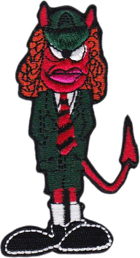Ac Dc Angus Young Cartoon Devil Embroidered Iron On Patch Amazon In Home Kitchen
