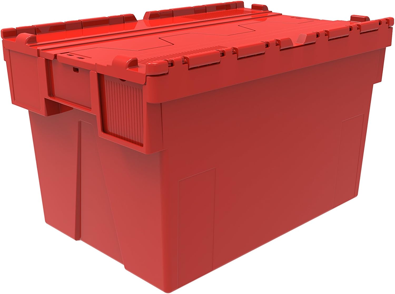 1 x Colour Coded Attached Lidded Plastic Box 65 Litres Red, Blue or