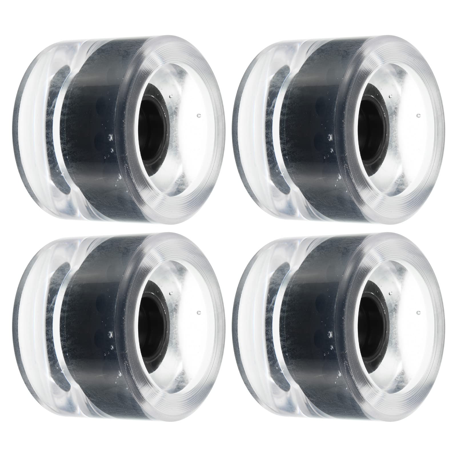 PATIKIL 70mm 78A Longboard Wheel Soft, 4 Pack Cruiser Wheels Street Wheels for Skateboards Skateboard Wheel Replacement PU, Clear Black