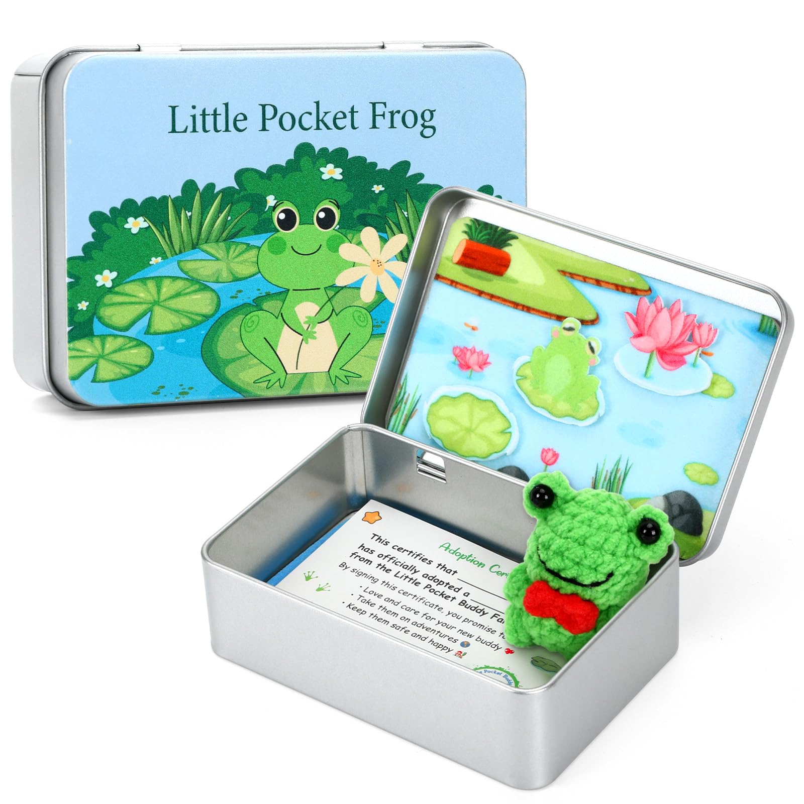 JULEASEL Little Pocket Frog, Mini Frog, Travel Buddy, Cute Frog Keepsake for Friendship, Meaningful Gifting, Gift for Friend Coworkers