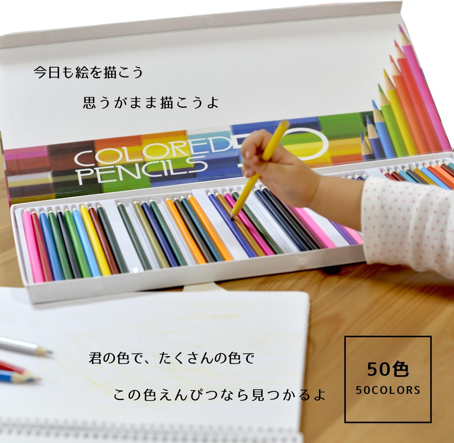Amazon Ncaインターナショナル 色鉛筆 50色 Qr 001 色鉛筆 文房具 オフィス用品