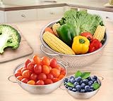 HaWare Colander Set of 3 Stainless Steel Colanders with Handles 16/22/28 cm view 2