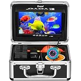Eyoyo Underwater Fishing Camera 7 inch LCD Monitor Fish Finder 1000TVL | Waterproof Fishing Camera, 12pcs Infrared Lights, 4500mAh 8H Battery, Sun Visor, Portable Case For Lake, Boat, Ice Fishing