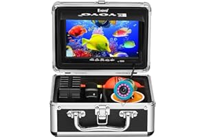 Eyoyo Underwater Fishing Camera 7 inch LCD Monitor Fish Finder Waterproof 1000TVL Fishing Camera 12pcs Infrared Lights for Lake, Boat, Ice Fishing