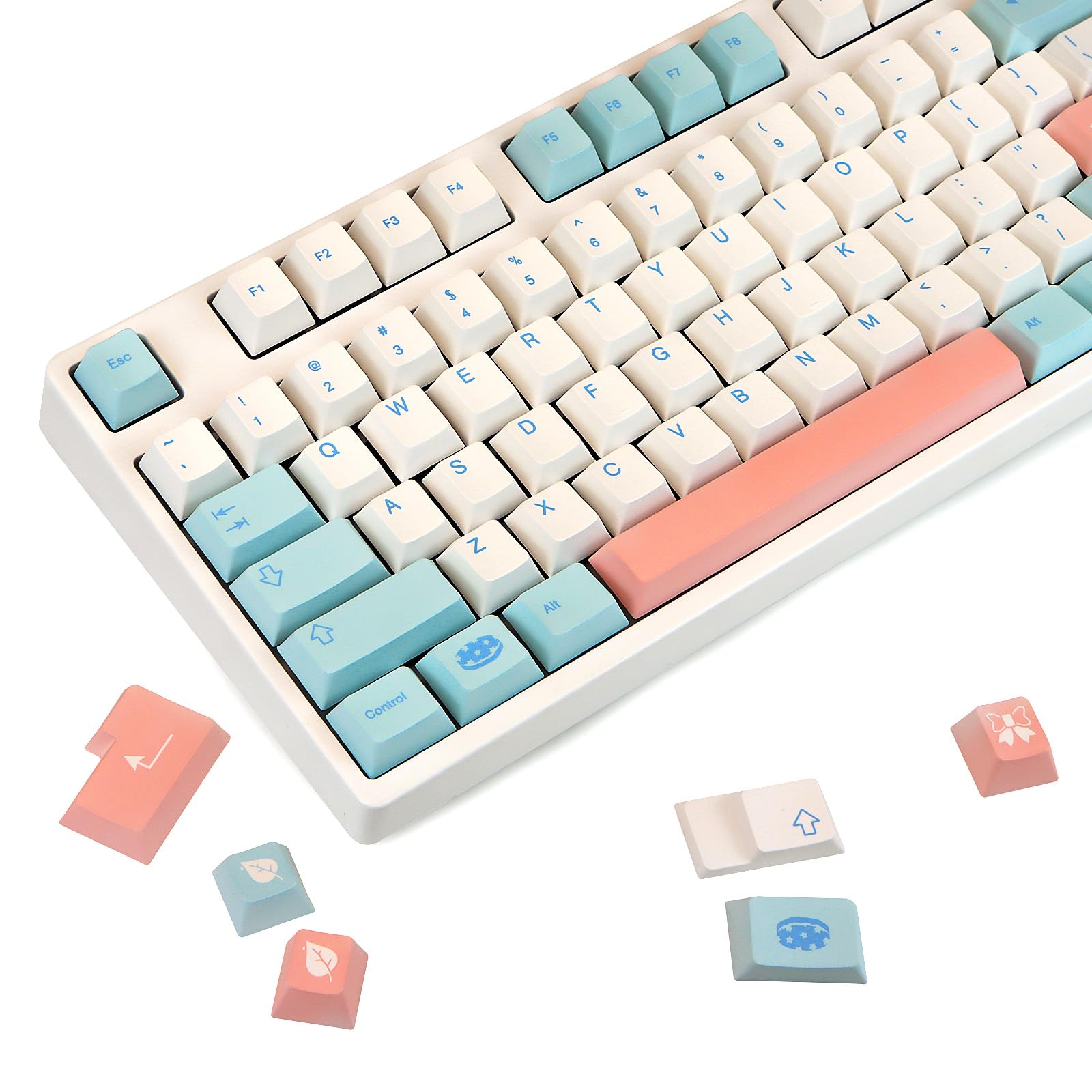 MOLGRIA Noel GMK Keycaps, PBT Cherry Profile Dye Sublimation Key Caps with UK, DE, IT, FR, ES Supplement Keycap for MX Switch ISO/ANSI Layout Mechanical Keyboards