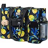TOPDesign Utility Water Resistant Tote Bag with 13 Pockets, Top Zipper Closure & Thick Bottom Support, for Working Women