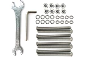 POROHOM Universal Headboard & Footboard Hardware Kit - 304 Stainless Steel Nuts & Bolts for Bed Frame, Headboard & Footboard（The Total Length of The Bolt is 3 inches）