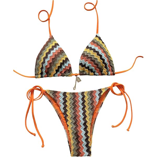 SOLY HUX Women's 3-Piece Striped Bikini Set – Halter Triangle Top, String Thong Bottom, Beach Shorts, Stretchy Swimsuit For Summer