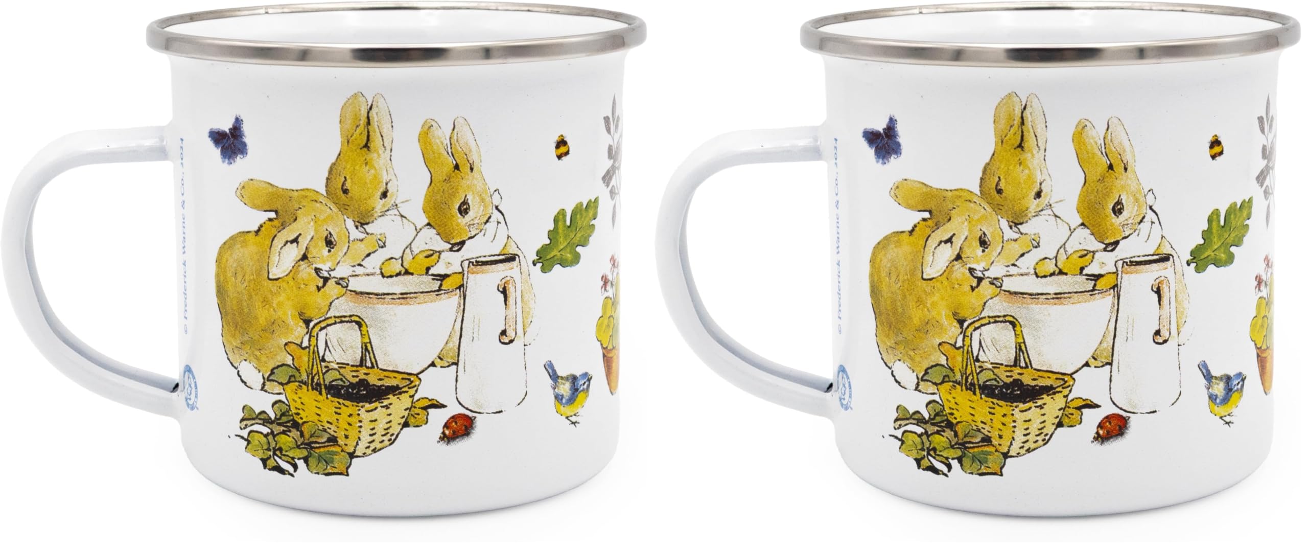 Robert Frederick Peter Rabbit Enamel Mug Flopsy Bunnies (Pack of 2)