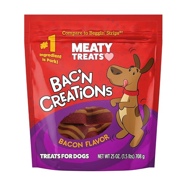 MEATY TREATS BAK’N CREATION DOG TREATS BACON, 25 OZ, 1PIECE