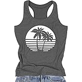 Racerback Tank Tops for Women Summer Sleeveless Round Neck Casual Graphic Tunic Shirts