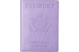 TIGARI Passport Holder for Travel Women Men, PU Leather Passport Wallet Cover Case Sleeve, Waterproof Protected Document Organizer, Family Vacation Plane Cruise Travel Essentials-Purple