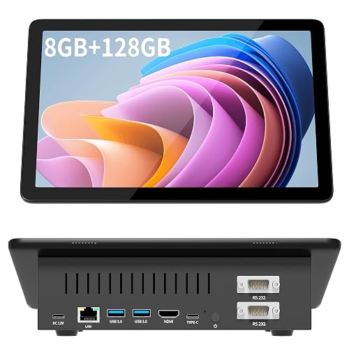 HIGOLEPC Mini PC,10.1 Inch Touchscreen Mini Computer Mini Desk PC with ...