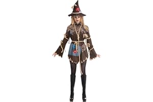 Spooktacular Creations Adult Women Scary Scarecrow Costume for Halloween Dress up Party
