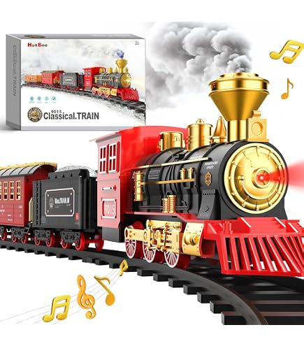 Coffret Train Jouet de Noël - Lot de 22 pièces - Electrique avec Lumières et Sons Réalistes - Idéal comme Cadeau de Noël et d'anniversaire Coffret Train Jouet de Noël - Lot de 22 pièces - Electrique avec Lumières et Sons Réalistes - Idéal comme Cadeau de Noël et d'anniversaire