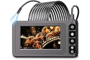 SKYBASIC Industrial Endoscope Borescope Camera with Light, 4.3'' LCD Screen HD Digital Snake Camera Handheld Waterproof Sewer Inspection Camera with 8 LED Lights, 66FT Semi-Rigid Cable