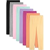 HoeVou 8 Pack Girls Leggings Cotton Leggings for Girls Toddler Warm Stretchy Tights Pants for Kids Pull on Multipack