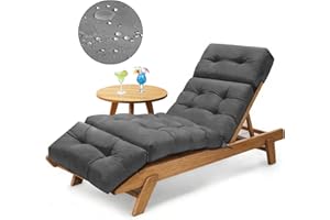 Outdoor Chaise Lounge Chair Cushion, 100% Waterproof Lounge Chair Cushions for Outdoor Furniture, 75.1 x 22.8 x 4.7 Inches Re