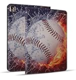 for iPad Mini 5 Case, Mini 4 Case, iPad Mini 1/2/3 Case, Protective Leather Case, Adjustable Stand Auto Wake/Sleep Smart Case for iPad Mini 5th/4th Gen 7.9 inch - Burning Baseball Fire and Water