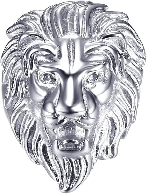 Bague Toi & Moi Tête De Lion - Plaqué Or, Taille 50