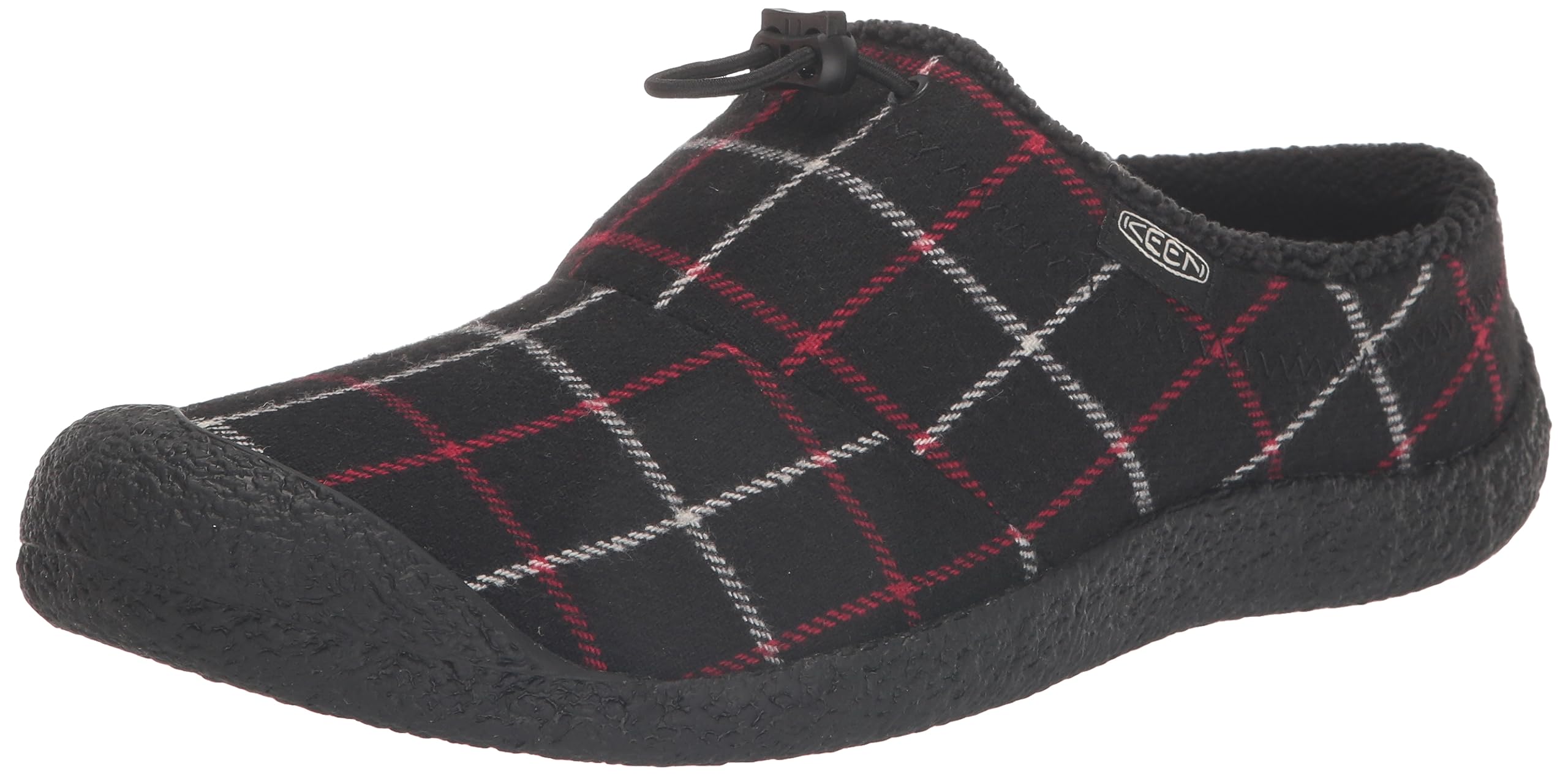 KEEN Women's-Howser 3 Slide Comfy Durable Slippers, Black Plaid, 5 Image