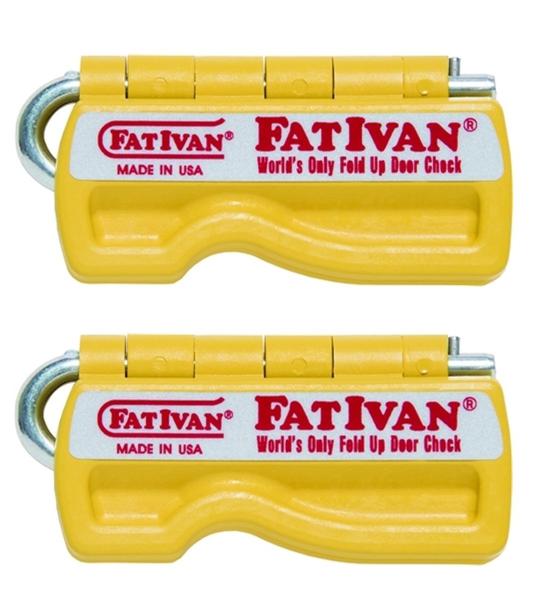 Fat Ivan The Original Fold Up Doorstop Wedge with Magnet - Yellow (2 Pack)