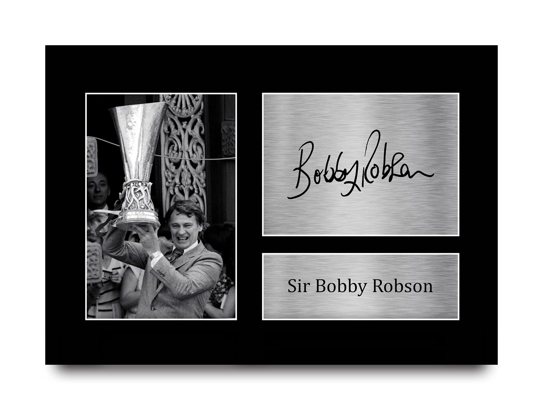 HWC Trading A4 Sir Bobby Robson Ipswich UEFA Cup Winners 1981 Gifts Printed Signed Autograph Picture for Fans and Supporters - A4