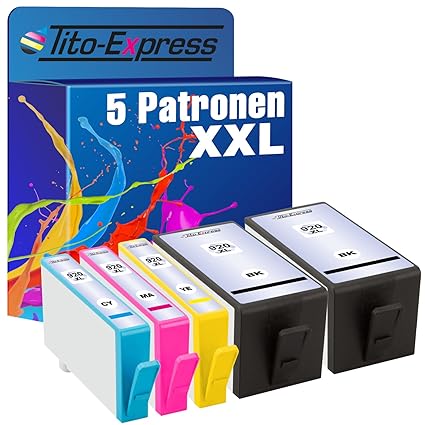 PlatinumSerie® 5x Patrone XXL für HP 920 XL Black Cyan Magenta Yellow mit Chip HP Officejet 6500 6500A 6500A Plus 6500 AIO 65