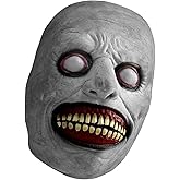 Dzrige Halloween Horror Mask Smiling Demon Mask Creepy White Eyed Demon Latex Mask for Halloween Costume Party Cosplay Props