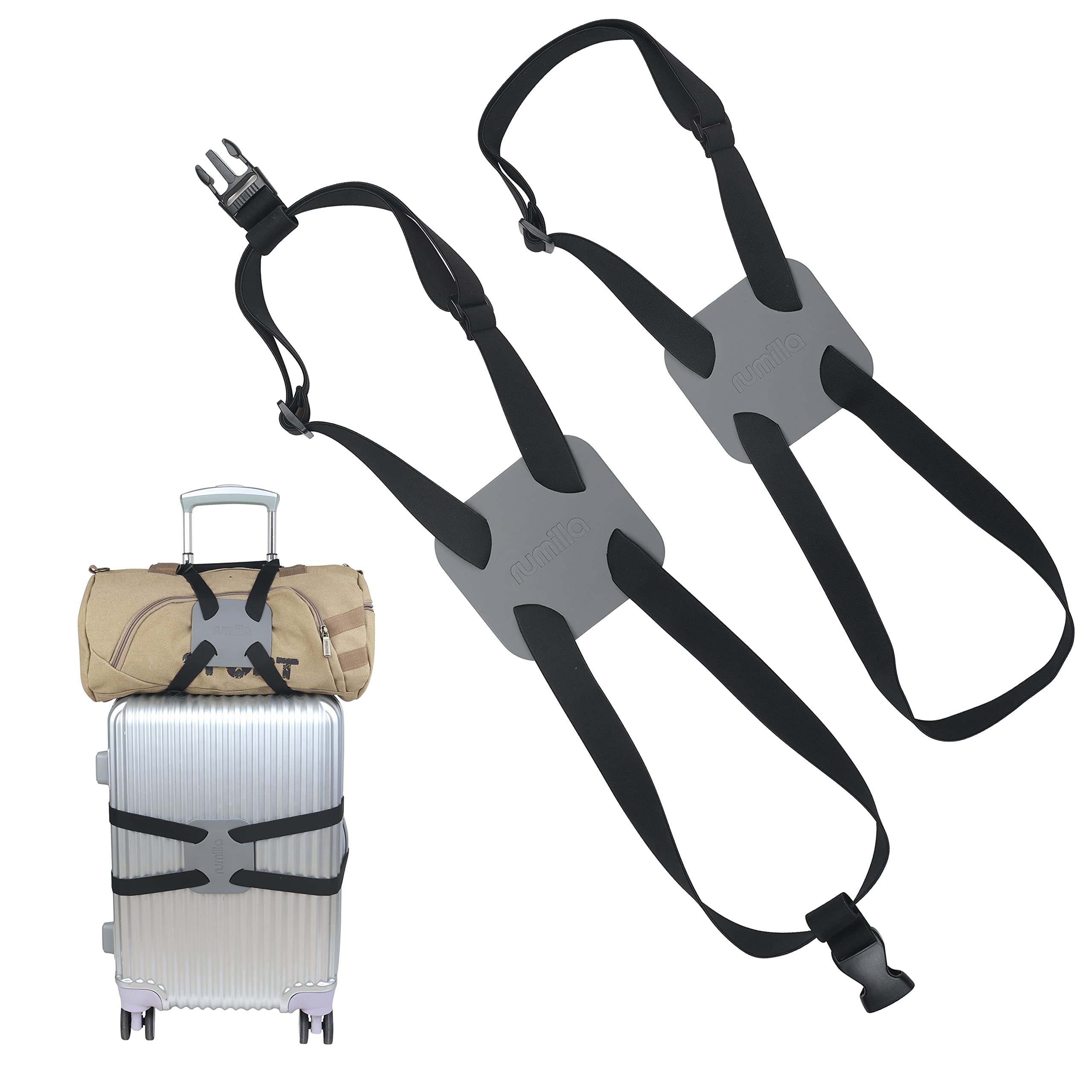 Photo 1 of Luggage Bungee Strap, Luggage Straps Bag Bungees for Add a Bag Easy to Travel Suitcase Elastic Strap Belt?2-Pack-Grey?