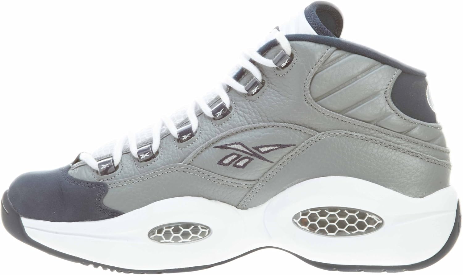 reebok question mid hombre plata