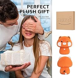 Mewaii 14 Inch Mushroom Plush, Cute Red Panda Plush