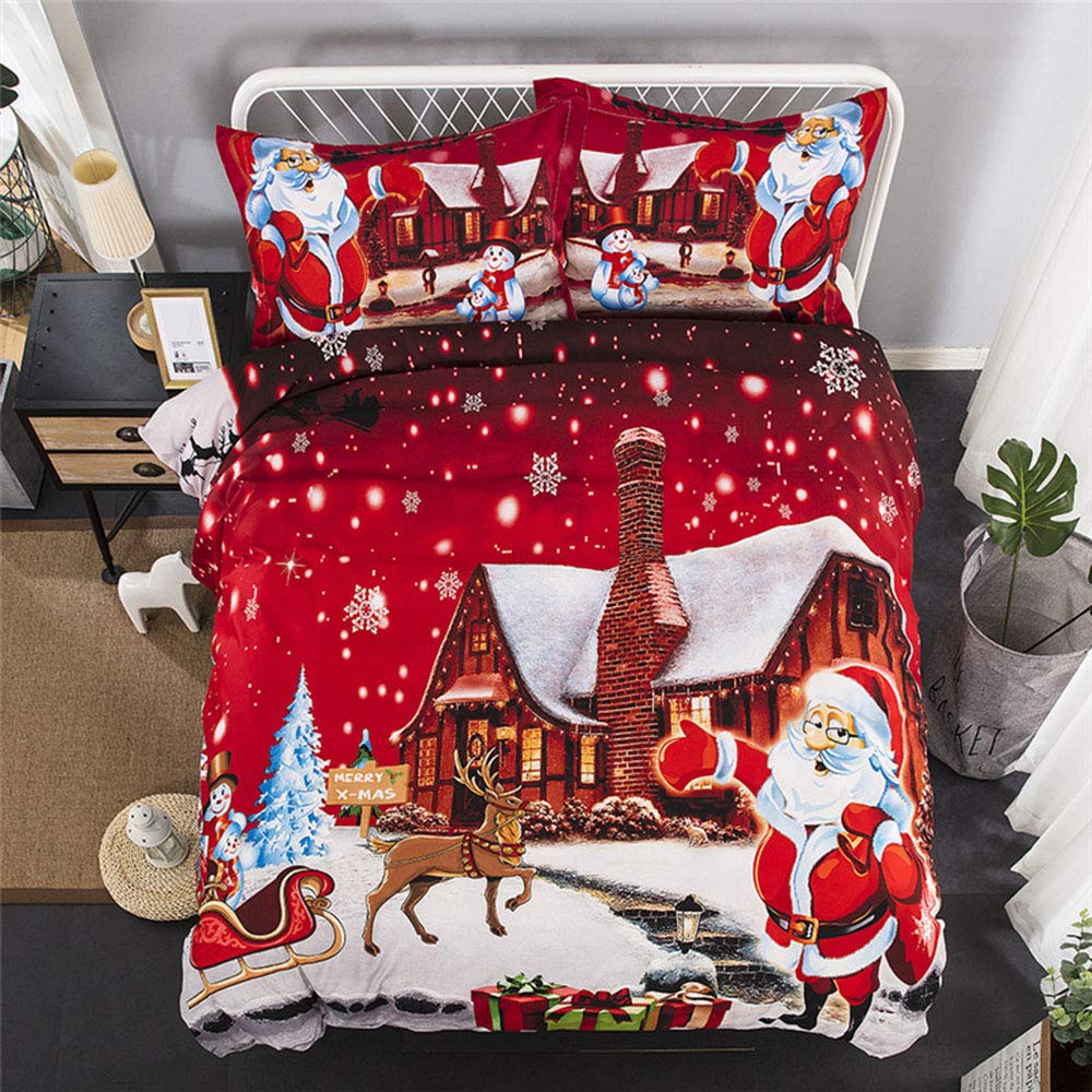Potenco Christmas Bedding Sets Collections Santa Claus Printed