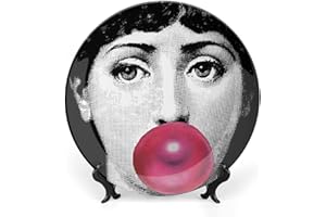 Aloked Lina Cavalieri Plate, Wall Decorative Plate, Mysterious Face Plate Wall Hanging Decoration,Including Bracket And Special Spring HooK, 8 Inch, S1