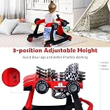 Maxmass 4-in-1 Baby Walker Sit-to-Stand Adjustable Height Red view 2