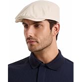 ZLYC Men Cotton Flat Cap Summer Scally Newsboy Beret Driver Hat | Lightweight breathable, driving golf fishing hiking, vintage Gatsby party, daily street wear, gift for dad &amp; gentlemen