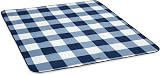 VonShef Picnic Blanket Blue White Tartan 180x147cm Waterproof Backing view 8