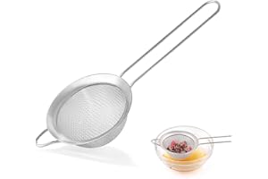 Fine Mesh Strainers for Kitchen, Stainless Steel Metal Hand Small Mini Sieve Strainer, Cocktail Strainer Tea Coffee Juice Str