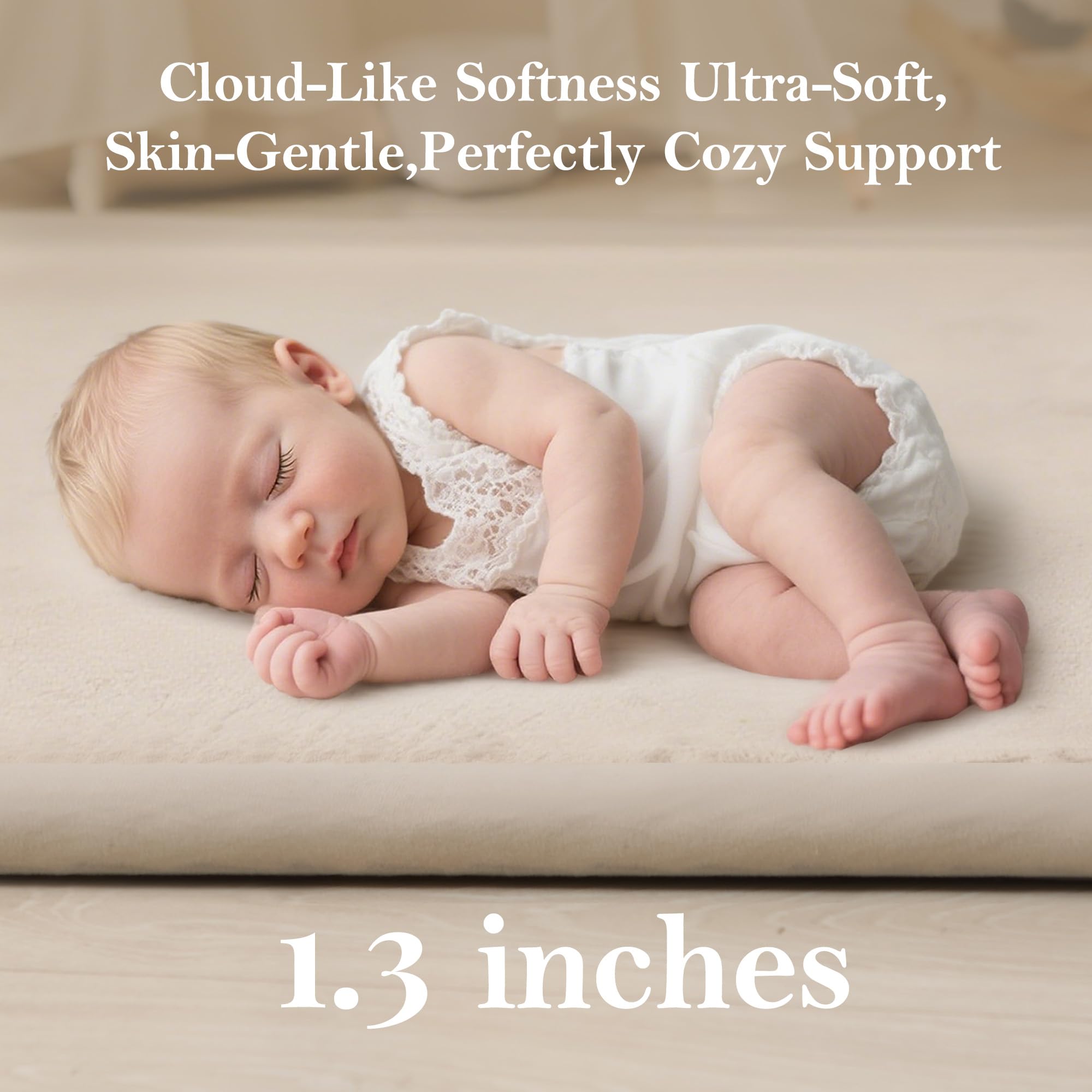 Ultra Soft Baby Play Mat for Floor, 50 X 50x 1.3