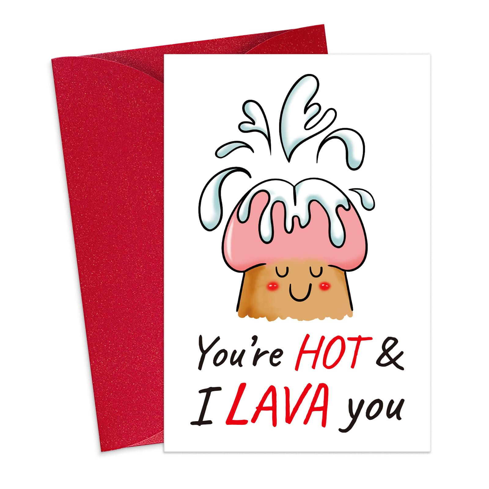 FLYAB Funny Valentines Day Cards for Him - 5.5''x8'' Naughty I LAVA You ...
