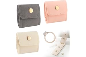 3PCS Mini Travel Jewelry Organizer Pouch – Foldable & Multifunctional Jewelry Bag with Secure Buckle Closure for Necklaces, R